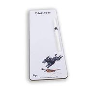 Slim Magnetic Dry Wipe Board. Cocker Spaniel and Pheasant Cartoon by Bryn Parry