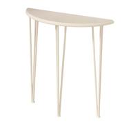 Slim Metal Leg Console Table Entryway Table with Solid Wood Top Small Entry Table for Hallway Modern Design White (90x25x90cm/35x10x35in)