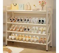 Slim Metal Shoe Rack, Modern Tilted Shoe with Top Shelf - Space-Saving Storage for Entryways, Hallways, Closets & Bedrooms - Ideal for Behind Doors, Stylish Design