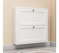 Slim Metal Wall Shoe Rack, Adjustable Shelves, Hidden nizer for Entryway & Corridor, Space-Saving Design (White, 74cm W x 13cm D x 71cm H)