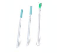 Slim Microfiber Cleaning Brush for Tight Spaces, Sink Faucets, Tile Grout & Bottle Threads, Durable PP Tool, White