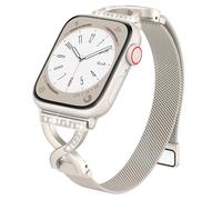 Slim Milanese Loop Compatible with Apple Watch Straps 38mm 40mm 41mm 42mm 44mm 45mm 46mm Series 11 10 9 8 7 6 5 4 SE 3 2 1 Womens,Thin Magnetic Metal band with X-Shape Diamond Clasp for iWatch Straps