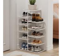 Slim Modern Shoe Rack Easy-Clean Metal Shoe Cabinet Space-Saving Shoe Stand for Hallway & Entryway 79cm (31in) - Stylish Storage Solution in White