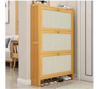 Slim Modern Wooden Shoe Cabinet with Doors - Space-Saving Entryway Storage Solution for Home, Stylish Organizer with Hidden Compartments for Shoes