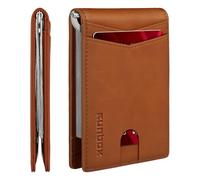 Slim Money Clip Wallets for Men RFID Blocking 8 Card Holder Minimalist Small Thin Carbon Leather Bifold Mens Front Pocket Wallet Gift Box, California Desert