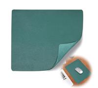 Slim Mouse Mat, Portable Mouse Pad for Computer & Laptop, Desk Mat with Non-Slip Base, Waterproof Vegan Leather Surface, Compatible with Laser and Optical Mouse for Home Office Gaming (Dark Green)