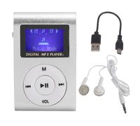 Slim Mp3 Player With Mini Lcd Screen, Clip On Design Ultra Lightweight Digital Music Player Long Battery Life For Sports And Daily Commute (Silver)
