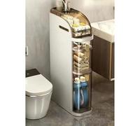 Slim Narrow Bathroom Storage Cabinet with Waterproof Drawers Rolling with Tissue Box 4 Tier Slim Storage Solution for Kitchen Laundry Living Room and Toilet Gap (18x41x78cm)