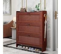 Slim Narrow Shoe Cabinet with 3 Flip Doors Entryway Storage nizer Freestanding Shoe Rack with Tipping Bucket & Removable Shelf Brown 29.5 x 9.4 x 47.2 inches