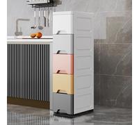 Slim Narrow Storage Unit for Bathroom & Kitchen Multi-Functional Tall Cabinet with Drawers Perfect for Small Spaces Maximizes Storage Efficiency