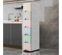 Slim Narrow Storage Unit for Bathroom & Kitchen Tall Multi-Functional Cabinet with Drawers Space-Saving Slit Storage Solution for nizing Small Areas