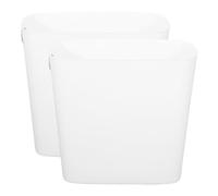 Slim Narrow Trash Bin 2-Pack White Plastic Recycling Garba Can for Kitchen Bathroom Office Bedroom - Space-Saving Waste Bins for Eco-Friendly Disposal