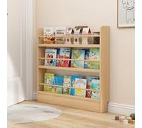 Slim Narrow Wood Bookcase for Small Spaces - 3/4/5 Tier 10cm Deep Bookshelf for Bedroom Office or Study - Stylish 80cm Height Space-Saving Stora Solut