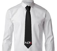 Slim Necktie Booottty Mass Effect Alliance N7 Special Forces Necktie Classic Wedding Ties Fashion Business Necktie For Party Wedding Business Festival Activities