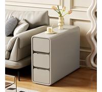 Slim Nightstand, Bei Bedside Table with Ders, Space-Saving End Table for Bedroom & Living Room, Ele Design, 20x80x60 cm, Perfect for Smals.