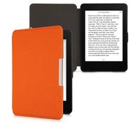 kwmobile Case Compatible with Amazon Kindle Paperwhite - Nylon Protective e-Reader Cover Folio Book Style Case - Orange