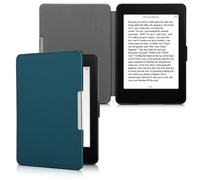 kwmobile Case Compatible with Amazon Kindle Paperwhite - Nylon Protective e-Reader Cover Folio Book Style Case - Petrol