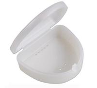 Slim Orthodontic Dental Case - Colour & Glitter Choices for Retainers, Bleaching Trays, Dentures & More (White)