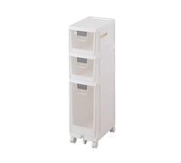 Slim Over-The-Toilet Storage Cabinet - 3-Tier Bathroom for Small Spaces Corner Floor Standing with Toilet Paper Holder Ideal for Narrow Bathrooms