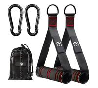 Slim Panda Exercise Handles, Resistance Band Handle, Heavy Duty Handle Attachments for Cable Machine, Pull Down Home Gym for Fitness, Workout, Crossover Tricep Exercise (Black with Red)