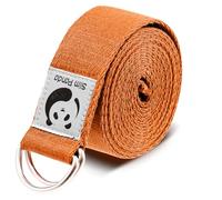 Slim Panda Yoga Belt Pilates Yoga Straps Stretch for Exercise Workout Dance, 1.8m & 2.5m Cotton Yoga Belt with Safety D Ring Buckles for Stretching, Flexibility