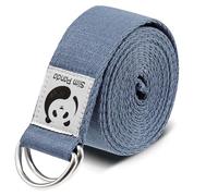 Slim Panda Yoga Belt Pilates Yoga Straps Stretch for Exercise Workout Dance, 100% Cotton Yoga Belt with Safety D Ring Buckles for Stretching, Flexibility(Oasis Blue 250CM)