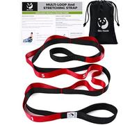 Slim Panda Yoga Strap with Loops for Stretching, Non-Elastic Yoga Straps for Physical Therapy Pilates, Leg Stretcher Band for Flexibility, 12 Loops 220cm