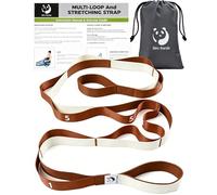 Slim Panda Yoga Strap with Loops for Stretching, Non-Elastic Yoga Straps for Physical Therapy Pilates, Leg Stretcher Band for Flexibility, 12 Loops 220cm