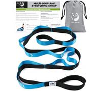 Slim Panda Yoga Strap with Loops for Stretching, Non-Elastic Yoga Straps for Physical Therapy Pilates, Leg Stretcher Band for Flexibility, 12 Loops 220cm