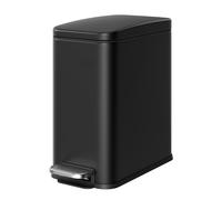 Slim Pedal Bathroom Bin, Steel, Black / 5L
