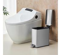 Slim Pedal Bathroom Bin, Steel, Silver / 10L