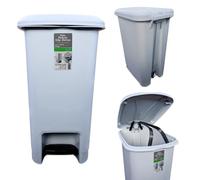 Slim Pedal Kitchen bin with Lid Plastic Indoor/Outdoor Sanitary Garbage Clinical Waste Bin Living Room Recycling Trash Garden Dustbin Home Office Bathroom Kitchen (Light Grey, 10L)