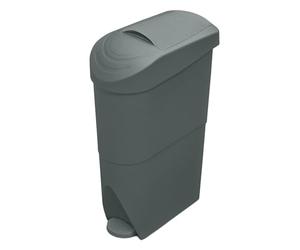 Slim Pedal-Operated Feminine Hygiene Bin, 20L Capacity - Space-Saving Nappy/Sanitary Bin for Narrow Bathrooms, Hands-Free Use, Grey