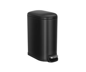 Slim Pedal Rubbish Bin, Black