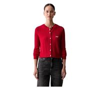 Slim Pointelle Flag Cardigan - female - Tommy Jeans - Cardigans - Red - S - Knitwear S
