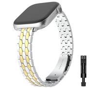 Slim Polished Scale Link Stainless Steel Band for Apple Watch 42mm 41mm 40mm 38mm for Women, Delicate Luxury Thin Metal Strap for iWatch Series 11-1, SE, Silver and Gold
