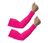 Slim Pro Unisex Sports Arm Sleeves - Women's Volleyball Sleeves, Compression Arm Band, Arm Sleeve, Padel Sleeve, Elbow Band, Running Sleeves - Made in Italy, Fuchsia Neon, M/L
