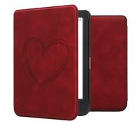 kwmobile Cover Compatible with Kobo Clara BW/Colour Cover - eReader Case - Brushed Heart Dark Red