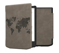 kwmobile Cover Compatible with Pocketbook Verse/Verse Pro/Verse Color/Vivlio Light/Light HD Cover - eReader Case - Travel Outline Grey
