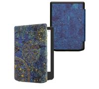 kwmobile Case Compatible with Pocketbook Verse/Verse Pro/Verse Color/Vivlio Light/Light HD Case - eReader Cover - Golden Mandalas Yellow/Dark Blue