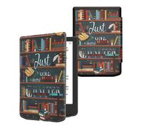 kwmobile Case Compatible with Pocketbook Verse/Verse Pro/Verse Color/Vivlio Light/Light HD Case - eReader Cover - Library Motto Multicolor