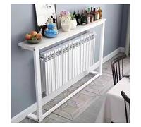 Slim Radiator Shelf 10/15/20/25cm Deep Console Table Space Saving Gap Storage Rack for Living Room & Bedroom White Legs Custom Fit Behind Couch (L80xW25xH100cm)
