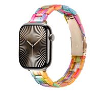 Slim Resin Strap Compatible With Apple Watch Strap Women 38mm 40mm 41mm 42mm 44mm 45mm 46mm, Thin Lightweight Bracelet Dressy Wristband For iWatch Band Women Series 10 SE 9 8 7 6 5 4 3