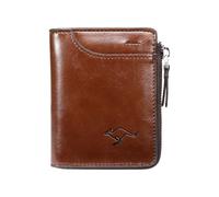 Slim RFID Blocking Bifold Wallet for Men Secure Zipper Card Holder and ID Organizer Durable Daily Use (Brown, One Size)