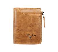 Slim RFID Blocking Bifold Wallet for Men Secure Zipper Card Holder and ID Organizer Durable Daily Use (Khaki, One Size)