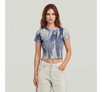 Slim Rib AOP T-Shirt - Multi color - Women XS