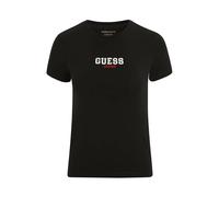 Guess Jeans Slim Rib Emb Short Sleeve T-shirt Black XL Woman
