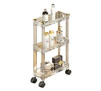 Slim Rolling Bathroom Sto Cabinet - 3-Tier le Shelving Unit for Makeup & tials Narrow Rolling Cart with Wheels Space-Saving nizer for Smals