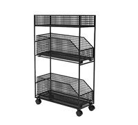 Slim Rolling Cart 3-Tier Utility Storage Cart for Kitchen & Bathroom Space-Saving Slide-Out nizer Modern Gold Design (17x7.5x45cm)