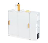 Slim Rolling Cart Cabinet Narrow Trolley Bathroom Bamboo Shelf Storage Unit
